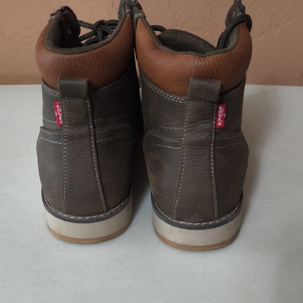 Levi's Dark Brown Leather Boots Size 9.5 View 6
